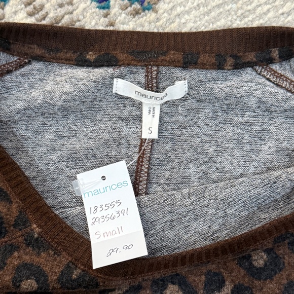 New with tags animal leopard print ladies women 3/4 sleeve blouse top shirt sz S - Picture 5 of 9